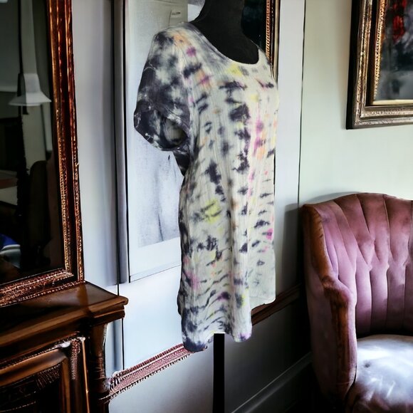 SHANNON PASSERO Tie Dye Hi-Low Crew Neck Dress Size MED - Picture 4 of 7